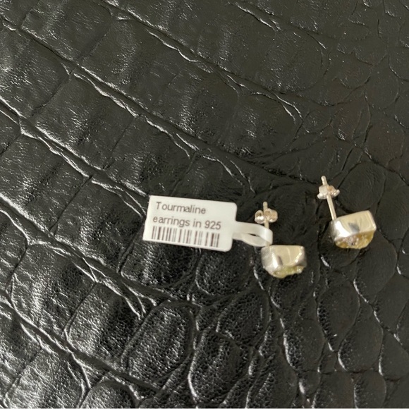 Sterling silver 925 One of a kind Yellow rough Tourmaline earrings - Picture 6 of 8